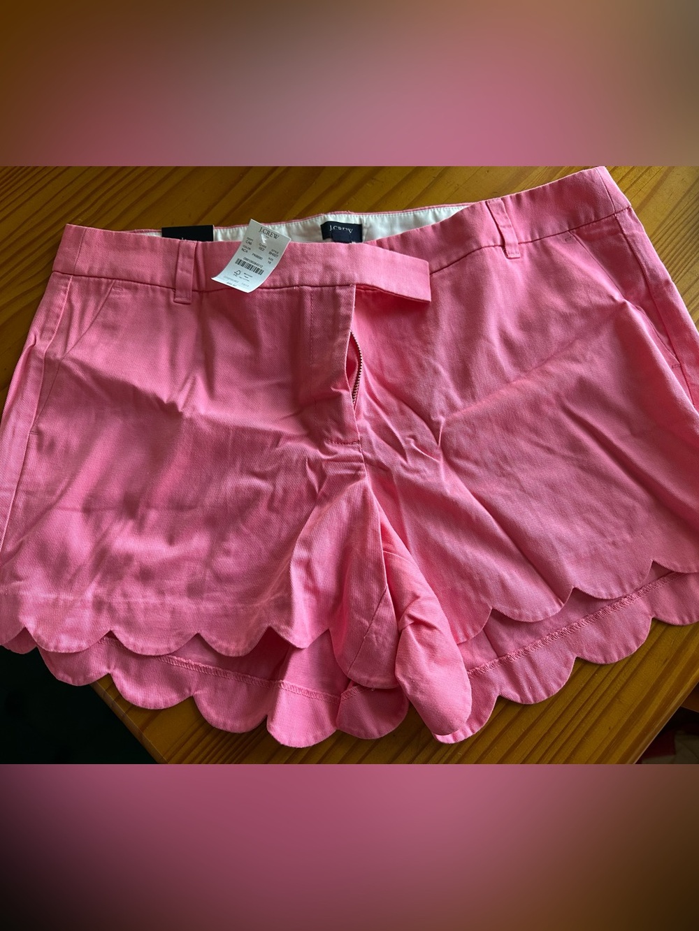 J. Crew Pink Scalloped Hem Casual Shorts